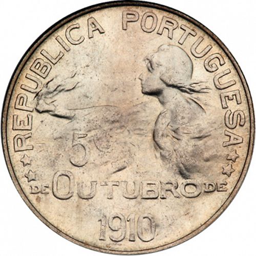 1 Escudo Obverse Image minted in PORTUGAL in N/D (1910-01 - República)  - The Coin Database
