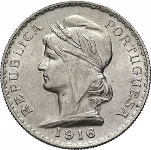 1 Escudo Obverse Image minted in PORTUGAL in 1916 (1910-01 - República)  - The Coin Database