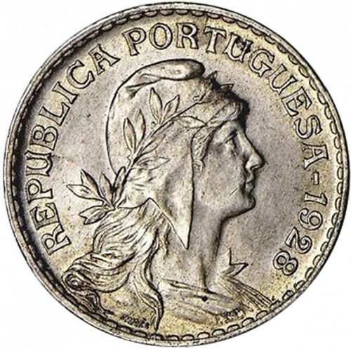 1 Escudo Obverse Image minted in PORTUGAL in 1928 (1910-01 - República)  - The Coin Database