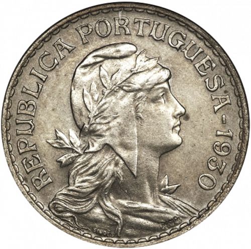 1 Escudo Obverse Image minted in PORTUGAL in 1930 (1910-01 - República)  - The Coin Database