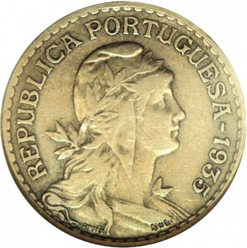1 Escudo Obverse Image minted in PORTUGAL in 1935 (1910-01 - República)  - The Coin Database