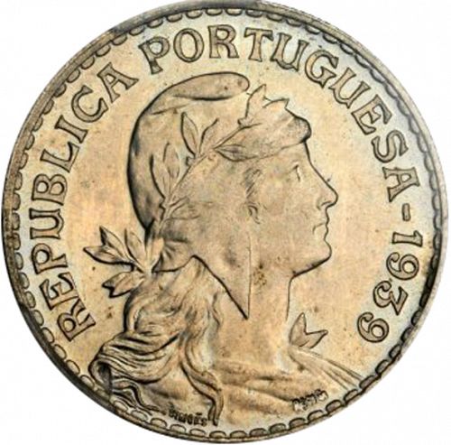 1 Escudo Obverse Image minted in PORTUGAL in 1939 (1910-01 - República)  - The Coin Database