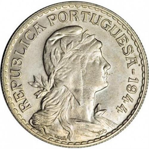 1 Escudo Obverse Image minted in PORTUGAL in 1944 (1910-01 - República)  - The Coin Database