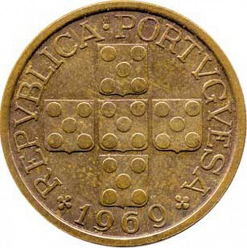 1 Escudo Obverse Image minted in PORTUGAL in 1969 (1910-01 - República)  - The Coin Database
