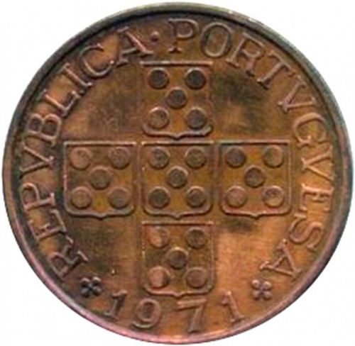 1 Escudo Obverse Image minted in PORTUGAL in 1971 (1910-01 - República)  - The Coin Database