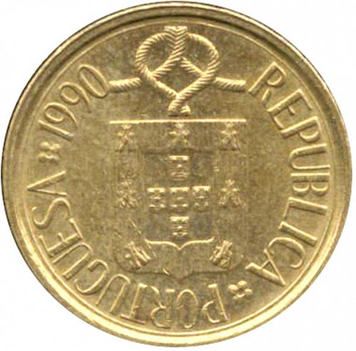 1 Escudo Obverse Image minted in PORTUGAL in 1990 (1986-01 - República <small> - New Design</small>)  - The Coin Database