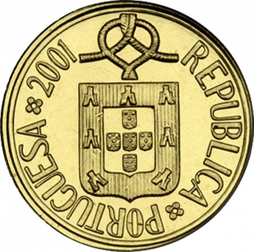 1 Escudo Obverse Image minted in PORTUGAL in 2001 (1986-01 - República <small> - New Design</small>)  - The Coin Database