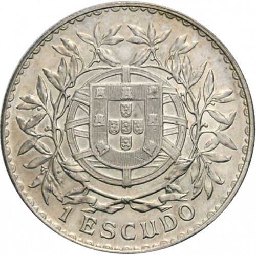 1 Escudo Reverse Image minted in PORTUGAL in 1915 (1910-01 - República)  - The Coin Database