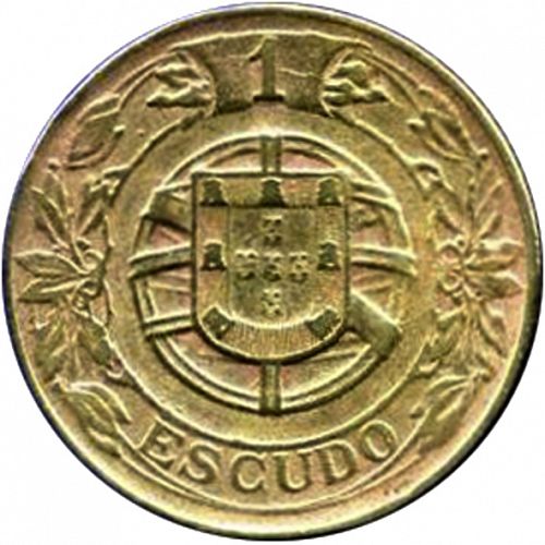 1 Escudo Reverse Image minted in PORTUGAL in 1924 (1910-01 - República)  - The Coin Database