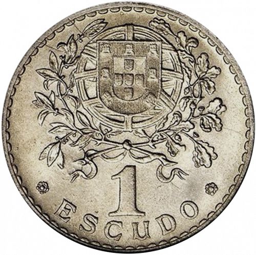 1 Escudo Reverse Image minted in PORTUGAL in 1928 (1910-01 - República)  - The Coin Database
