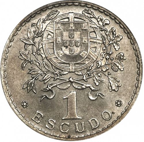 1 Escudo Reverse Image minted in PORTUGAL in 1930 (1910-01 - República)  - The Coin Database
