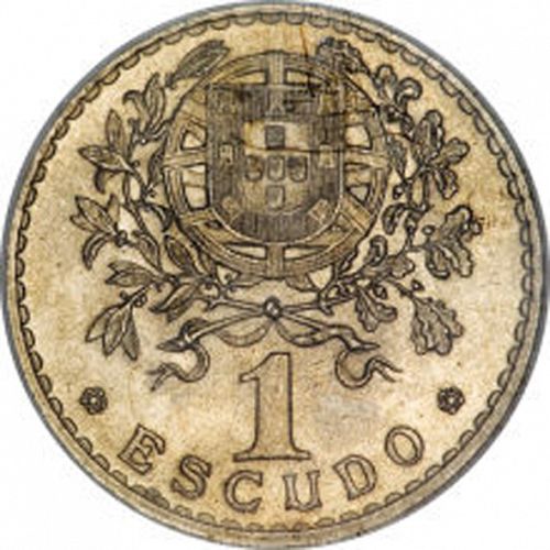 1 Escudo Reverse Image minted in PORTUGAL in 1940 (1910-01 - República)  - The Coin Database