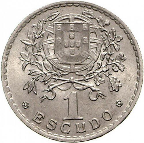 1 Escudo Reverse Image minted in PORTUGAL in 1945 (1910-01 - República)  - The Coin Database