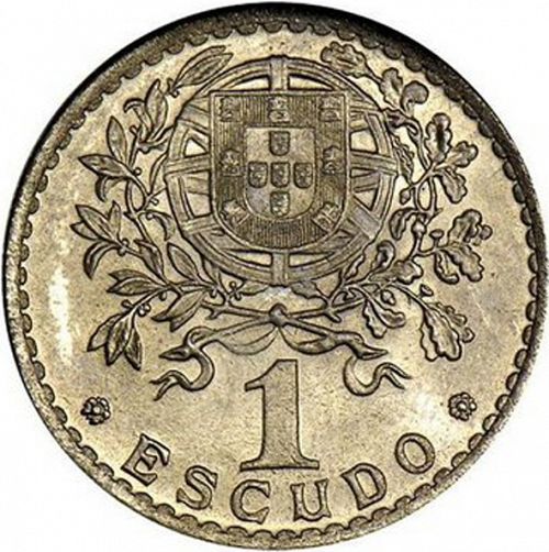 1 Escudo Reverse Image minted in PORTUGAL in 1952 (1910-01 - República)  - The Coin Database