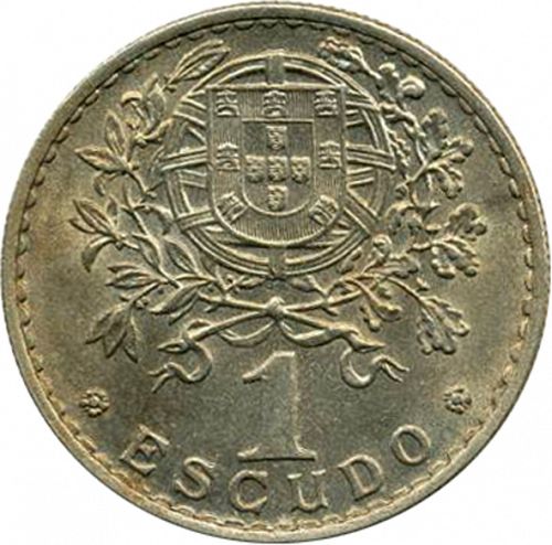 1 Escudo Reverse Image minted in PORTUGAL in 1966 (1910-01 - República)  - The Coin Database
