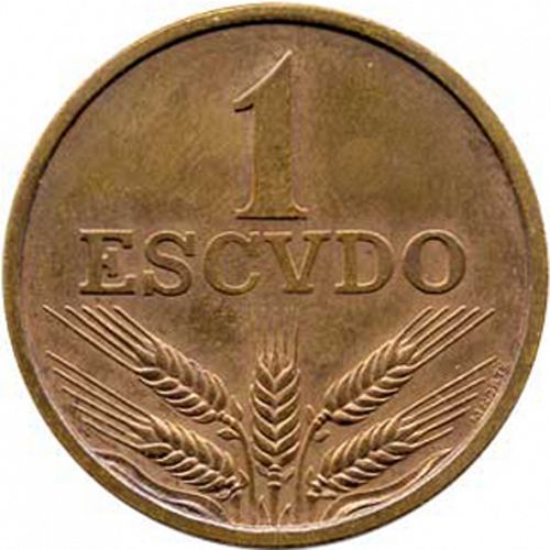 1 Escudo Reverse Image minted in PORTUGAL in 1969 (1910-01 - República)  - The Coin Database