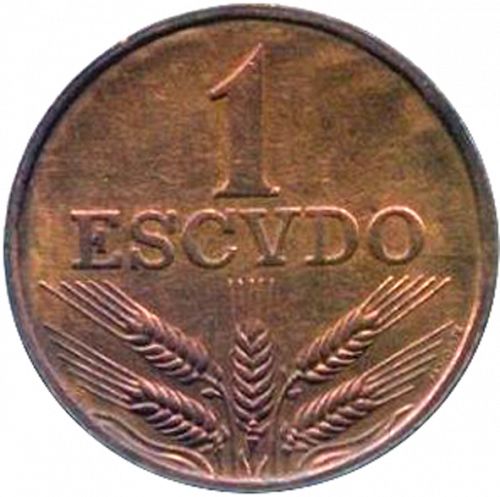 1 Escudo Reverse Image minted in PORTUGAL in 1971 (1910-01 - República)  - The Coin Database