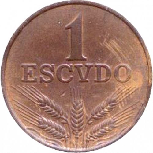 1 Escudo Reverse Image minted in PORTUGAL in 1973 (1910-01 - República)  - The Coin Database