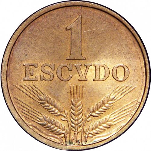 1 Escudo Reverse Image minted in PORTUGAL in 1976 (1910-01 - República)  - The Coin Database