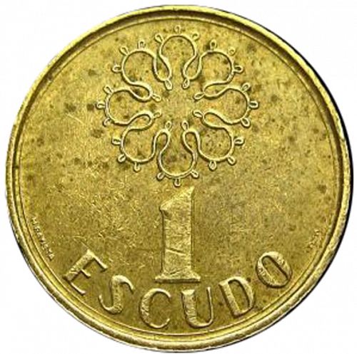 1 Escudo Reverse Image minted in PORTUGAL in 1988 (1986-01 - República <small> - New Design</small>)  - The Coin Database