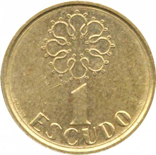 1 Escudo Reverse Image minted in PORTUGAL in 1990 (1986-01 - República <small> - New Design</small>)  - The Coin Database