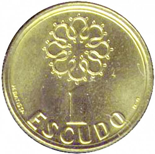1 Escudo Reverse Image minted in PORTUGAL in 2000 (1986-01 - República <small> - New Design</small>)  - The Coin Database