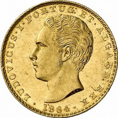 2000 Réis ( Quinto de  Coroa ) Obverse Image minted in PORTUGAL in 1864 (1861-89 - Luis I)  - The Coin Database