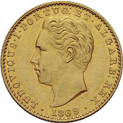 2000 Réis ( Quinto de  Coroa ) Obverse Image minted in PORTUGAL in 1869 (1861-89 - Luis I)  - The Coin Database