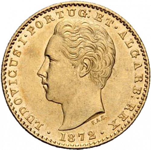 2000 Réis ( Quinto de  Coroa ) Obverse Image minted in PORTUGAL in 1872 (1861-89 - Luis I)  - The Coin Database