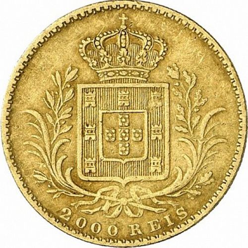 2000 Réis ( Quinto de  Coroa ) Reverse Image minted in PORTUGAL in 1865 (1861-89 - Luis I)  - The Coin Database