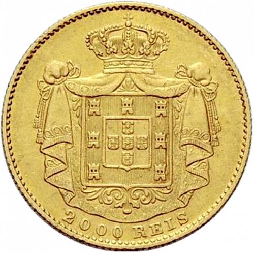 2000 Réis ( Quinto de  Coroa ) Reverse Image minted in PORTUGAL in 1868 (1861-89 - Luis I)  - The Coin Database