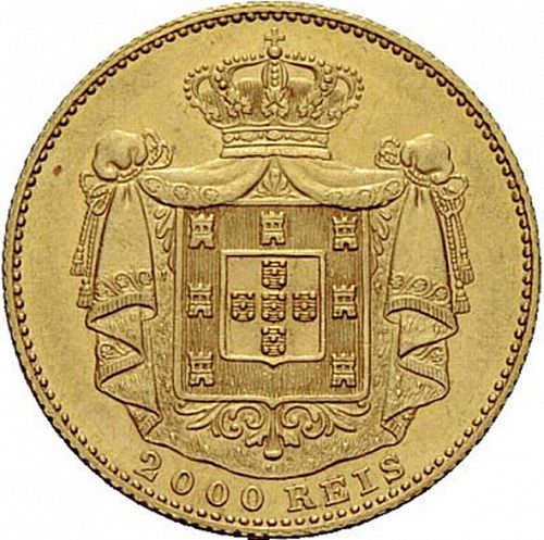 2000 Réis ( Quinto de  Coroa ) Reverse Image minted in PORTUGAL in 1869 (1861-89 - Luis I)  - The Coin Database