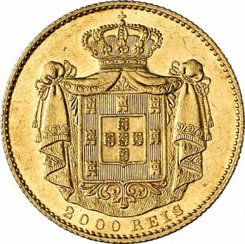 2000 Réis ( Quinto de  Coroa ) Reverse Image minted in PORTUGAL in 1875 (1861-89 - Luis I)  - The Coin Database