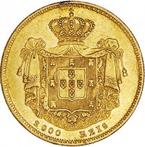 2000 Réis ( 1/5 Coroa ) Reverse Image minted in PORTUGAL in 1859 (1853-61 - Pedro V)  - The Coin Database