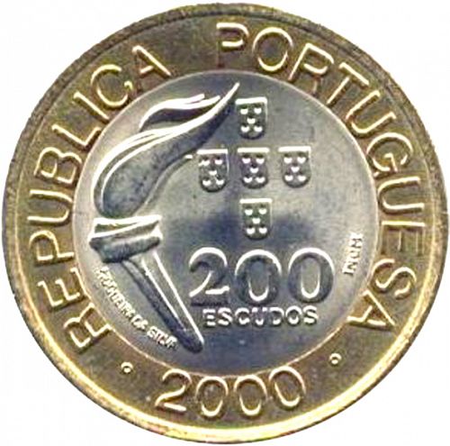200 Escudos Obverse Image minted in PORTUGAL in 2000 (1986-01 - República <small> - New Design</small>)  - The Coin Database