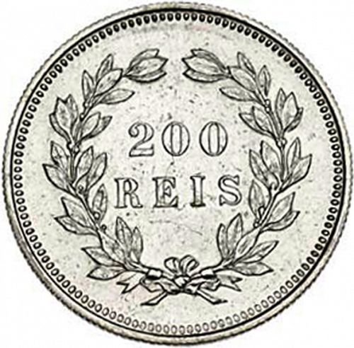 200 Réis ( Dois Tostôes ) Reverse Image minted in PORTUGAL in 1903 (1889-08 - Carlos I)  - The Coin Database