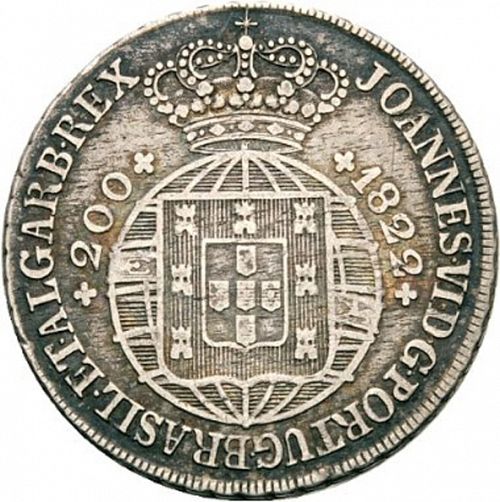 240 Réis ( 12 Vinténs ) Obverse Image minted in PORTUGAL in 1822 (1816-26 - Joâo VI)  - The Coin Database