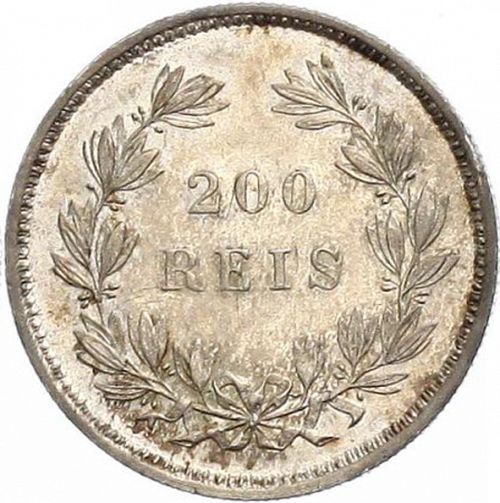 200 Réis ( 2 Tostôes ) Reverse Image minted in PORTUGAL in 1862 (1861-89 - Luis I)  - The Coin Database