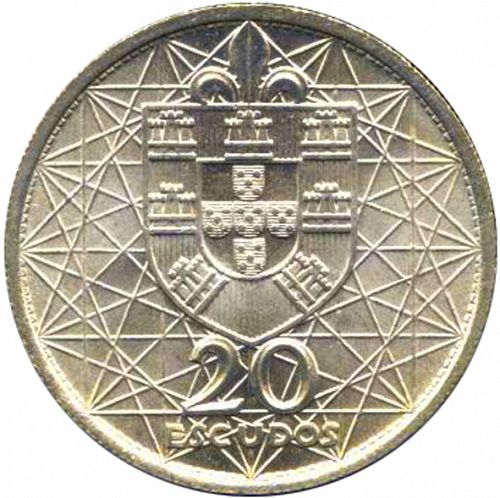 20 Escudos Obverse Image minted in PORTUGAL in 1966 (1910-01 - República)  - The Coin Database