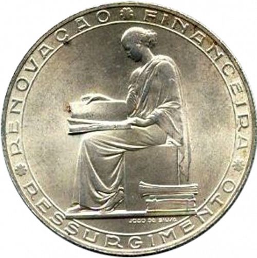 20 Escudos Reverse Image minted in PORTUGAL in 1953 (1910-01 - República)  - The Coin Database