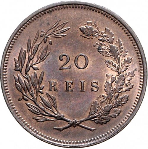 20 Réis ( Vintém ) Reverse Image minted in PORTUGAL in 1892 (1889-08 - Carlos I)  - The Coin Database