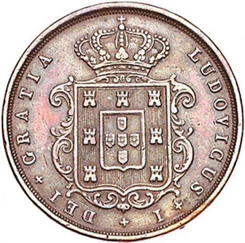 20 Réis ( Vintém ) Obverse Image minted in PORTUGAL in 1873 (1861-89 - Luis I)  - The Coin Database