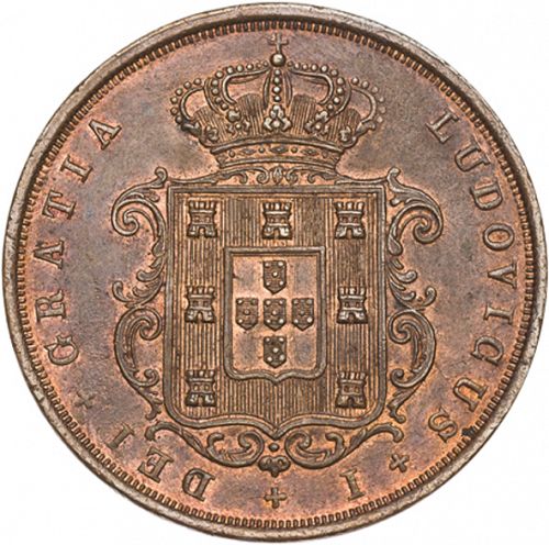 20 Réis ( Vintém ) Obverse Image minted in PORTUGAL in 1874 (1861-89 - Luis I)  - The Coin Database