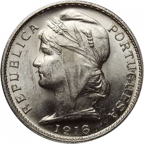20 Centavos Obverse Image minted in PORTUGAL in 1916 (1910-01 - República)  - The Coin Database