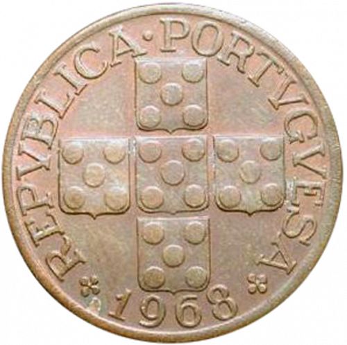 20 Centavos Obverse Image minted in PORTUGAL in 1968 (1910-01 - República)  - The Coin Database