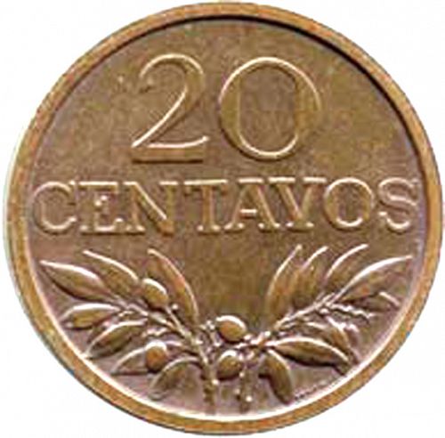 20 Centavos Reverse Image minted in PORTUGAL in 1969 (1910-01 - República)  - The Coin Database