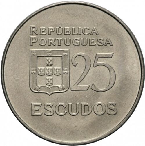 25 Escudos Obverse Image minted in PORTUGAL in 1978 (1910-01 - República)  - The Coin Database
