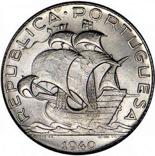2,50 Escudos Obverse Image minted in PORTUGAL in 1940 (1910-01 - República)  - The Coin Database