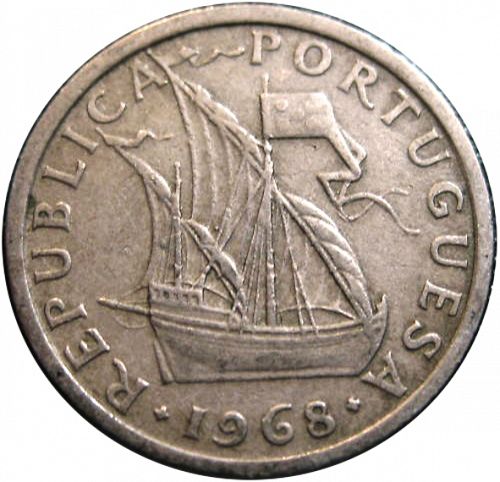 2,50 Escudos Obverse Image minted in PORTUGAL in 1968 (1910-01 - República)  - The Coin Database