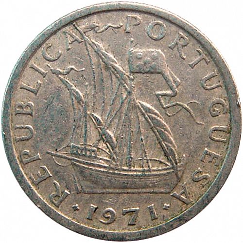 2,50 Escudos Obverse Image minted in PORTUGAL in 1971 (1910-01 - República)  - The Coin Database